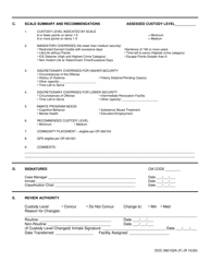 Form OP-060102A Female Inmates Initial Custody Assessment/Facility Assignment Form - Oklahoma, Page 2
