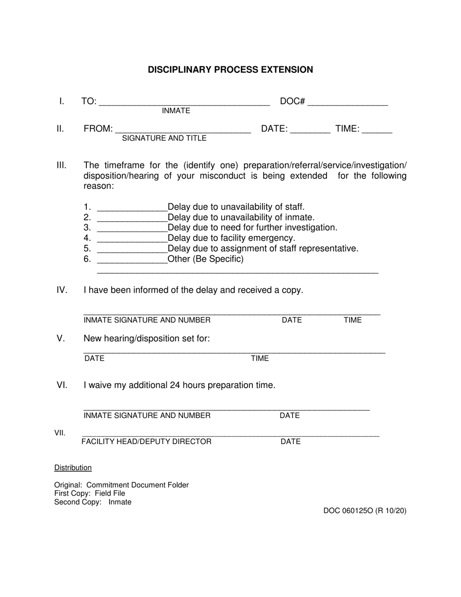 Form OP-060125O Disciplinary Process Extension - Oklahoma, Page 1