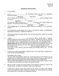 Form OP-060125 Attachment B Disciplinary Hearing Guide - Oklahoma