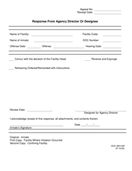 Document preview: Form OP-060125F Response From Agency Director or Designee - Oklahoma