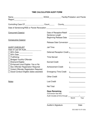 Document preview: Form OP-060211D Time Calculation Audit Form - Oklahoma