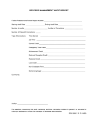 Document preview: Form OP-060211E Records Management Audit Report - Oklahoma