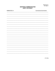 Document preview: Form OP-060211 Attachment L Sentence Administration Audit Log Sheet - Oklahoma