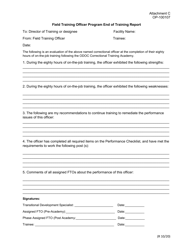 Document preview: Form OP-100107 Attachment C Field Training Officer Program End of Training Report - Oklahoma