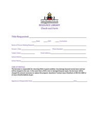 Resource Library Check-Out Form - Oklahoma, Page 2