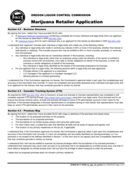 Form MJ17-5020 Marijuana Retailer Application - Oregon, Page 3