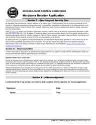 Form MJ17-5020 Marijuana Retailer Application - Oregon, Page 4