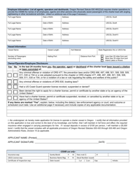 Charter Vessel License Application - Oregon, Page 3