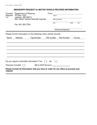Form 77-600-20-1-1-000 Mississippi Motor Vehicle Records Disclosure Form - Mississippi, Page 7