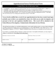 Document preview: AF Form 179 Apprehension/Arrest Notification Form