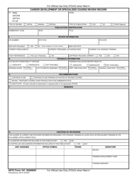 AETC Form 107 &quot;Career Development or Specialized Course Review Record&quot;