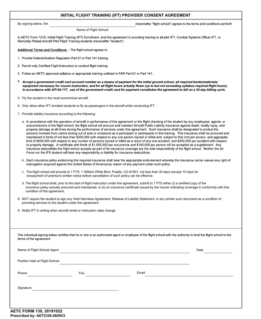 AETC Form 130  Printable Pdf