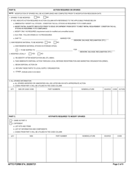 AFTO Form 874 Time Compliance Technical Order Supply Data Requirements, Page 2