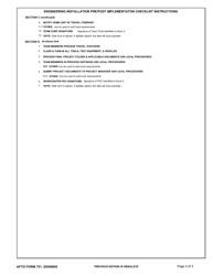 AFTO Form 751 Engineering Installation Pre/Post Implementation Checklist, Page 3