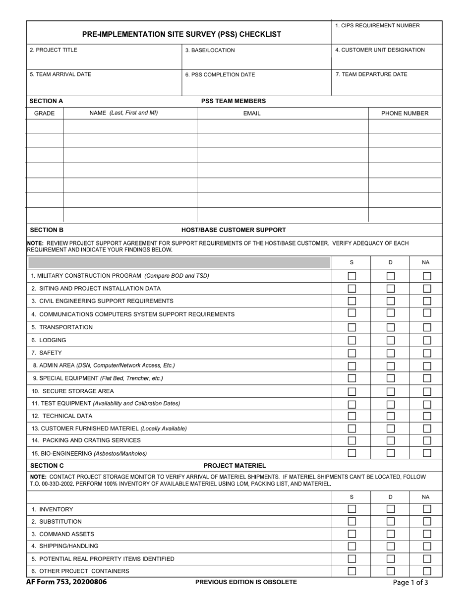 AFTO Form 753 - Fill Out, Sign Online and Download Fillable PDF ...