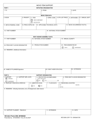 Document preview: OC-ALC Form 238 Move Item Support
