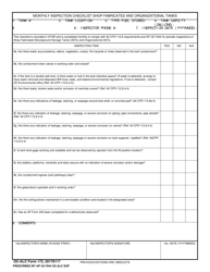 Document preview: OC-ALC Form 172 Monthly Inspection Checklist Shop Fabricated and Organizational Tanks