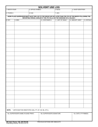 Document preview: OC-ALC Form 133 Solvent Use Log