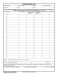 Document preview: OC-ALC Form 151 Stripper Use Log