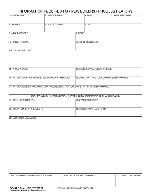 OC-ALC Form 158  Printable Pdf