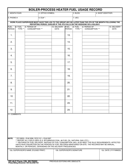 OC-ALC Form 159  Printable Pdf