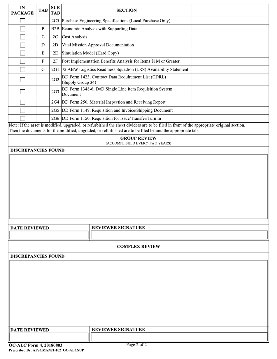 OC-ALC Form 4 - Fill Out, Sign Online and Download Fillable PDF ...