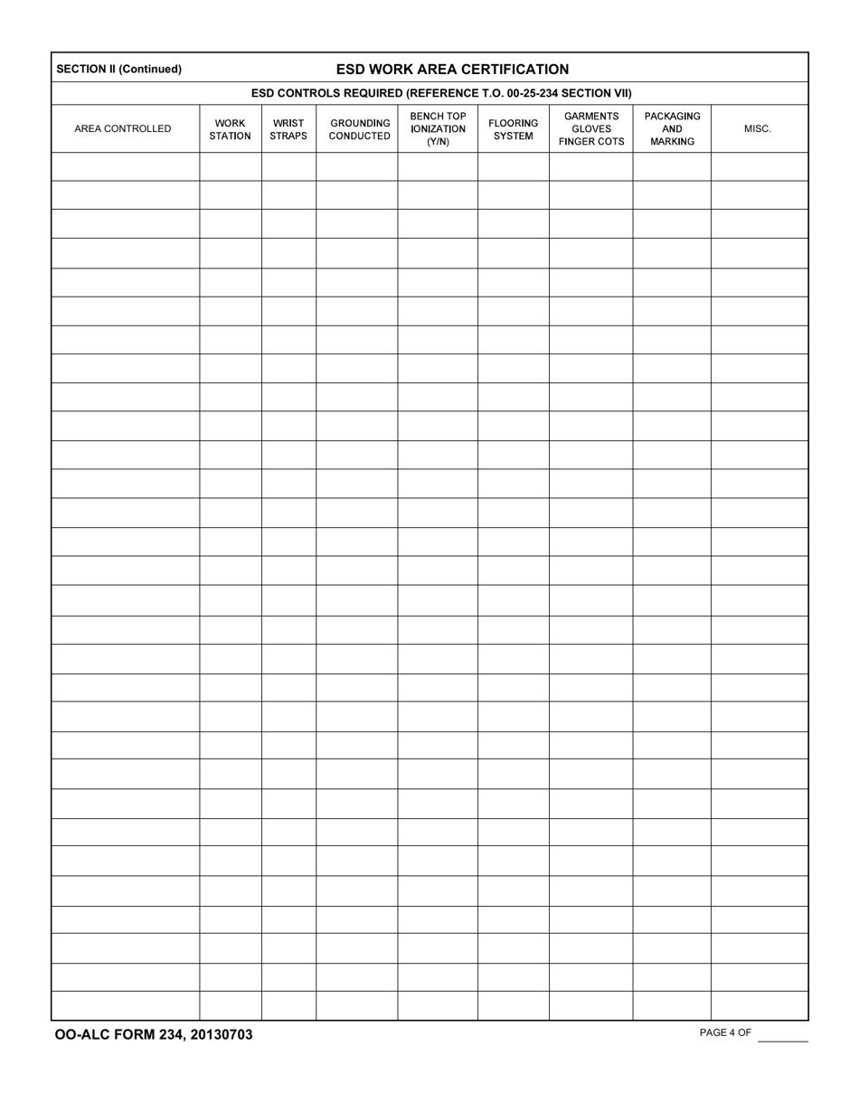 OO-ALC Form 234 Esd Work Area Certification, Page 4