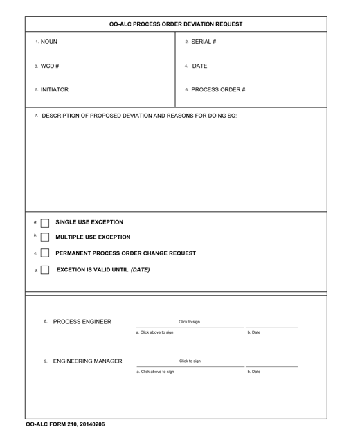 OO-ALC Form 210  Printable Pdf