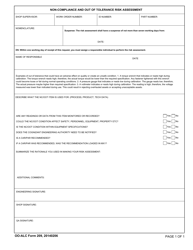 Document preview: OO-ALC Form 209 Non-compliance and out of Tolerance Risk Assessment