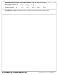 WR-ALC Form 9 Wr-Alc Supervisor Initial Foreign Object Damage (Fod) Notification Checklist, Page 2