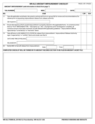 WR-ALC Form 6A Wr-Alc Aircraft Impoundment Checklist, Page 2