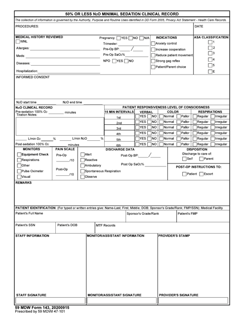 59 MDW Form 143  Printable Pdf