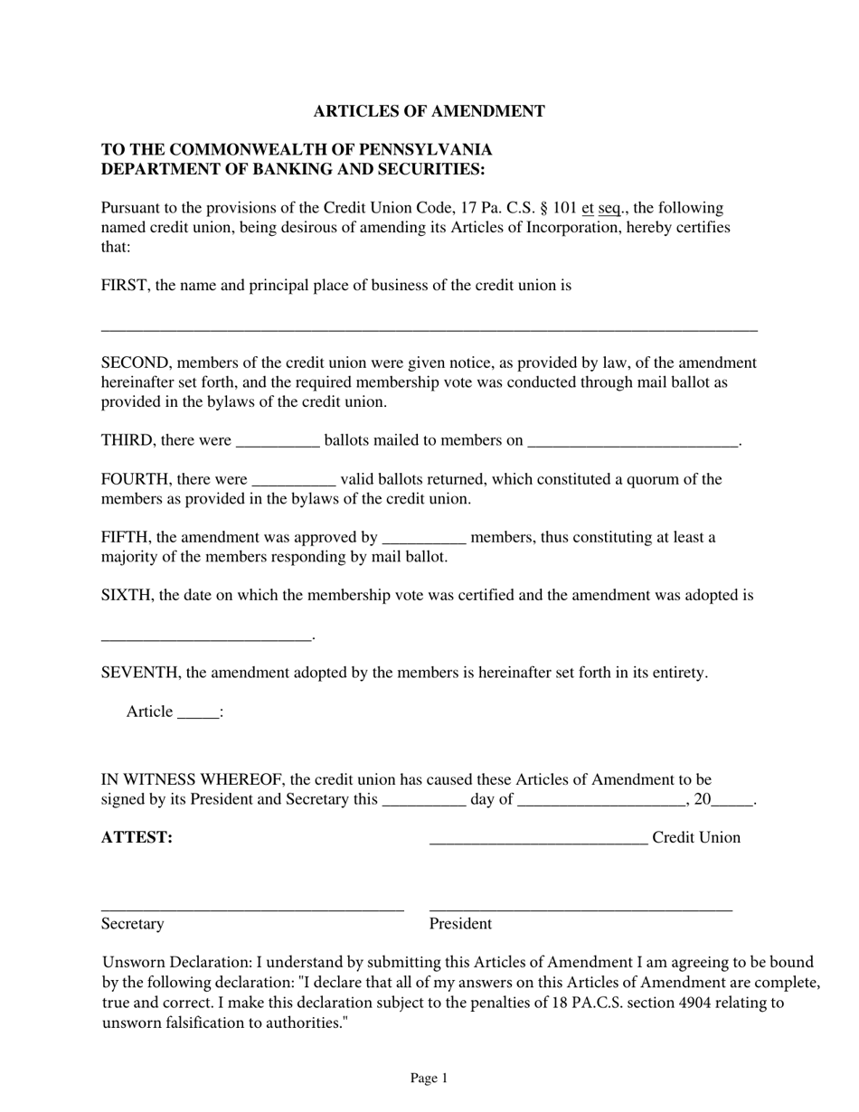 Articles of Amendment - Pennsylvania, Page 3