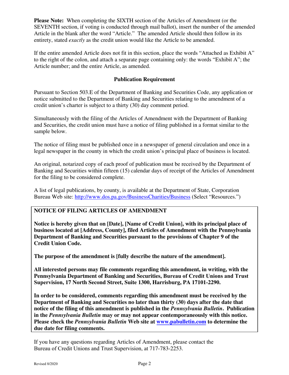 Articles of Amendment - Pennsylvania, Page 6
