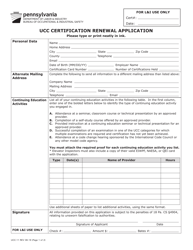 Form UCC-11 Ucc Certification Renewal Application - Pennsylvania, Page 5