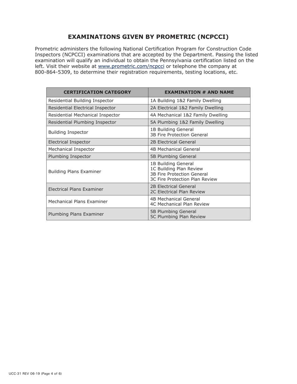 Form UCC-8 Application for Ucc Certification - Pennsylvania, Page 6