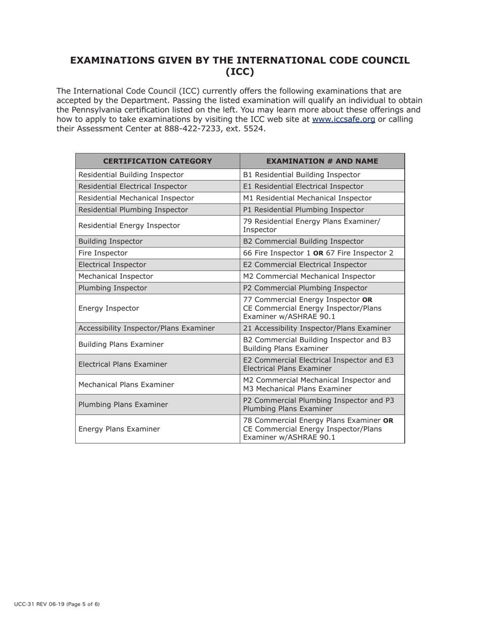 Form UCC-8 Application for Ucc Certification - Pennsylvania, Page 7