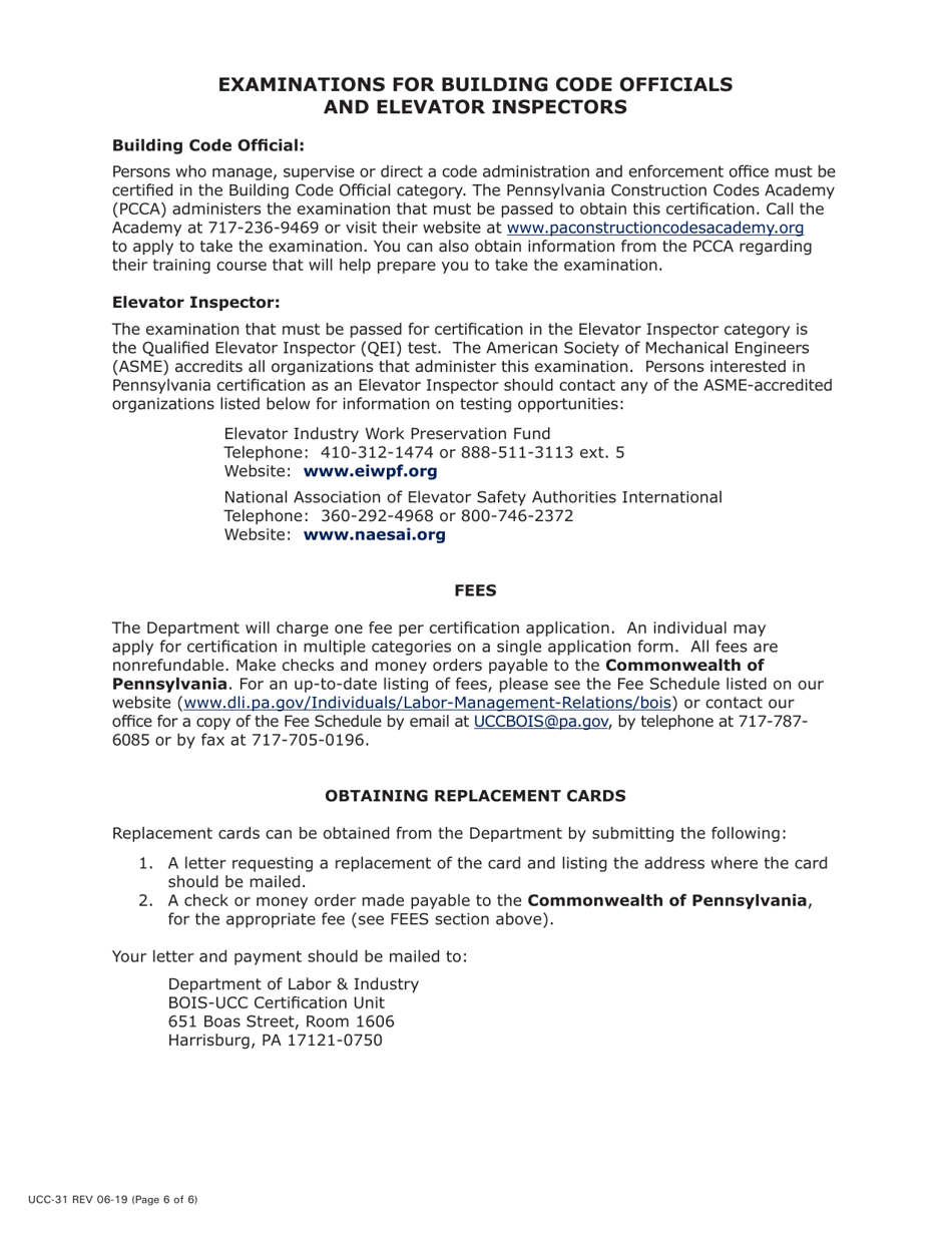 Form UCC-8 Application for Ucc Certification - Pennsylvania, Page 8