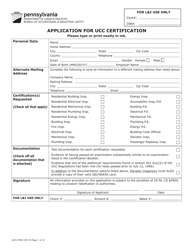 Form UCC-8 Application for Ucc Certification - Pennsylvania, Page 9
