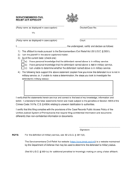 Document preview: Servicemembers Civil Relief Act Affidavit - Pennsylvania