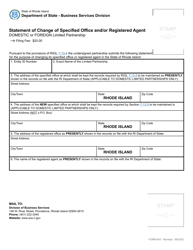 Form 643 Statement of Change of Specified Office and/or Registered Agent - Domestic or Foreign Limited Partnership - Rhode Island, Page 2