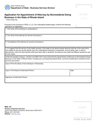 Form 663A Application for Appointment of Attorney by Nonresidents Doing Business in the State of Rhode Island - Rhode Island, Page 2
