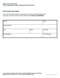 Form 663A Application for Appointment of Attorney by Nonresidents Doing Business in the State of Rhode Island - Rhode Island, Page 3