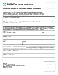 Form 664 Designation of Agent for Nonresident Owner of Amusements - Rhode Island, Page 2