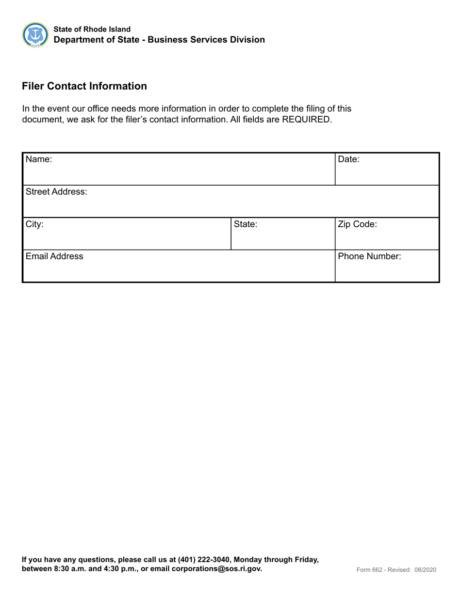 Form 662 Application for Renewal of Registration of an Athlete Agent - Rhode Island, Page 5