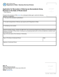 Form 663C Application for Revocation of Attorney by Nonresidents Doing Business in the State of Rhode Island - Rhode Island, Page 2