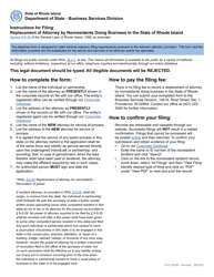 Form 663B Application for Replacement of Attorney by Nonresidents Doing Business in the State of Rhode Island - Rhode Island