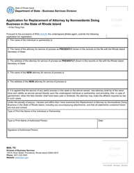 Form 663B Application for Replacement of Attorney by Nonresidents Doing Business in the State of Rhode Island - Rhode Island, Page 2