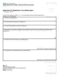 Form 661 Application for Registration of an Athlete Agent - Rhode Island, Page 2