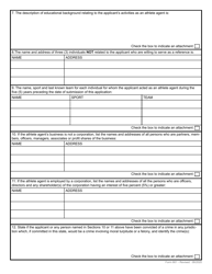Form 661 Application for Registration of an Athlete Agent - Rhode Island, Page 3